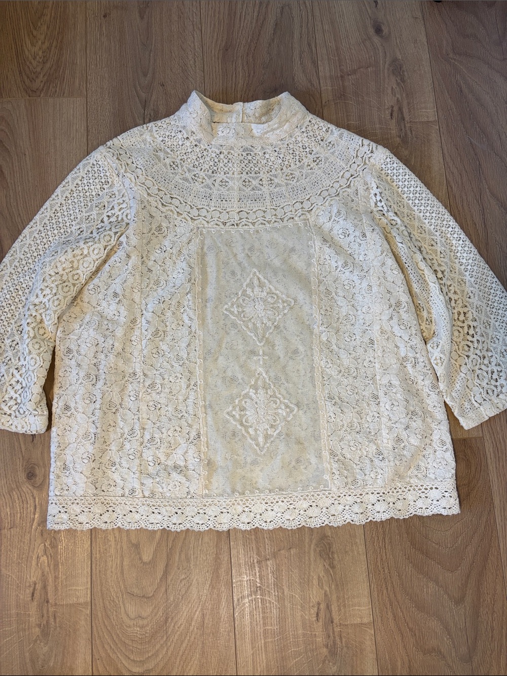 April Cornell Cream Lace Blouse XL – Boho Victorian Style Top